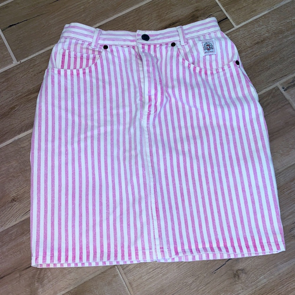Vintage Palmettos Purple Striped Jean Skirt 9